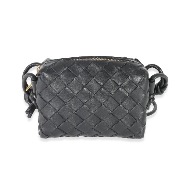 133086 fv Bottega Veneta Black Intrecciato Candy Loop Bag