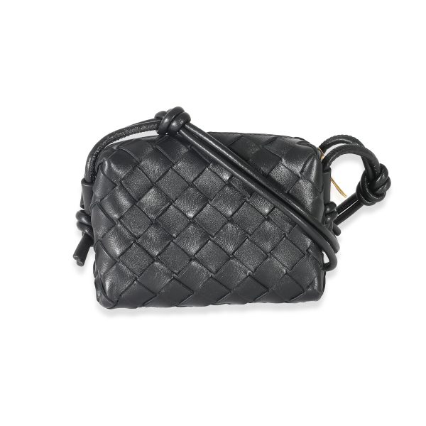 133086 pv Bottega Veneta Black Intrecciato Candy Loop Bag