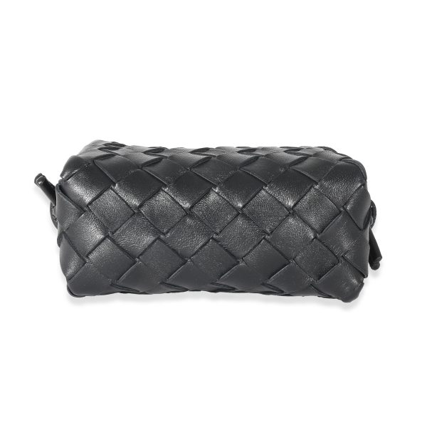 133086 stamp Bottega Veneta Black Intrecciato Candy Loop Bag