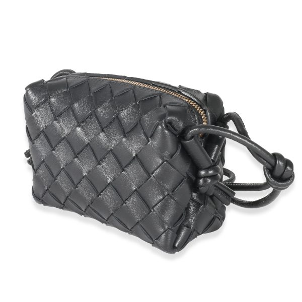 133086 sv Bottega Veneta Black Intrecciato Candy Loop Bag