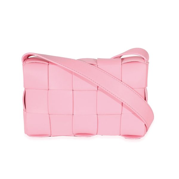 133088 pv Bottega Veneta Pink Intrecciato Lambskin Small Cassette Bag