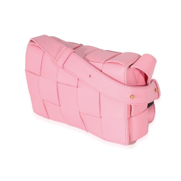 133088 sv Bottega Veneta Pink Intrecciato Lambskin Small Cassette Bag