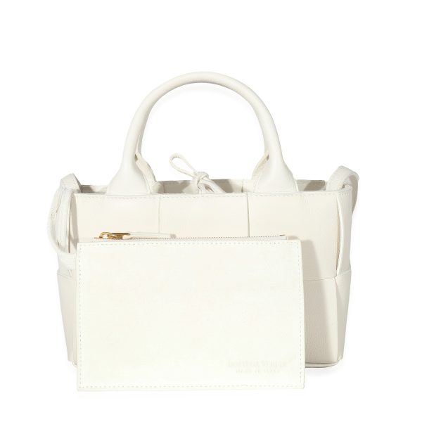 133090 box Bottega Veneta White Grained Intrecciato Candy Arco Tote