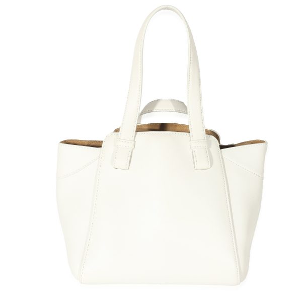 133095 pv Loewe Soft White Calfskin Small Hammock Nugget Bag