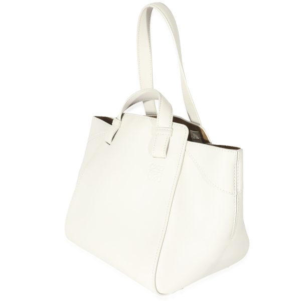 133095 sv Loewe Soft White Calfskin Small Hammock Nugget Bag