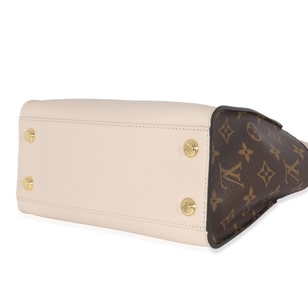 133131 box Louis Vuitton Greige Leather Monogram Canvas On My Side PM