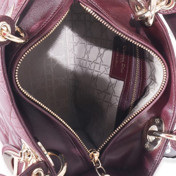 133139 ad1 Christian Dior Burgundy Cannage Lambskin Medium Lady Dior