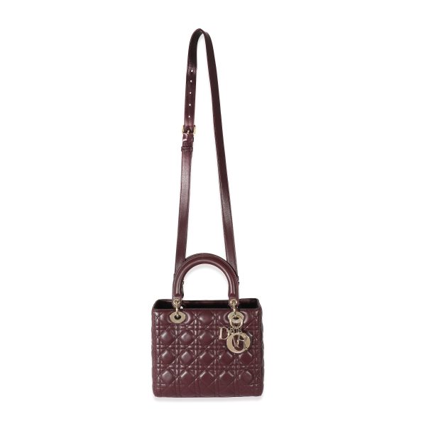 133139 pv Christian Dior Burgundy Cannage Lambskin Medium Lady Dior