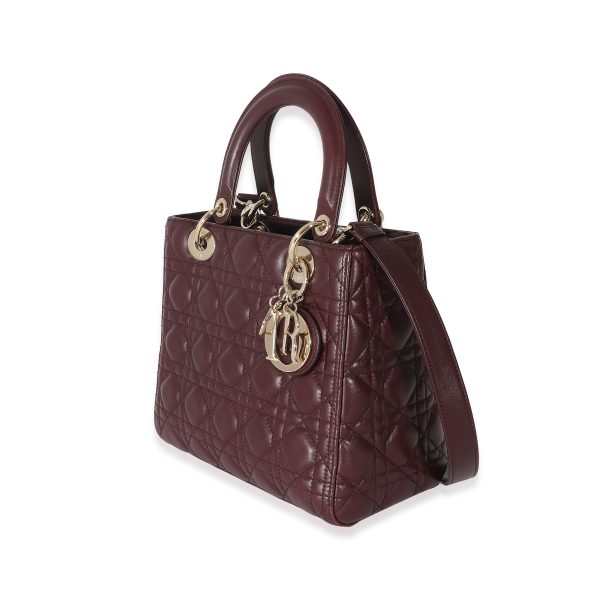 133139 sv Christian Dior Burgundy Cannage Lambskin Medium Lady Dior