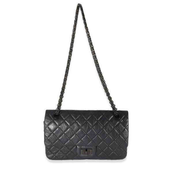 133145 bv Chanel So Black Quilted Calfskin 255 Reissue 225 Double Flap Bag