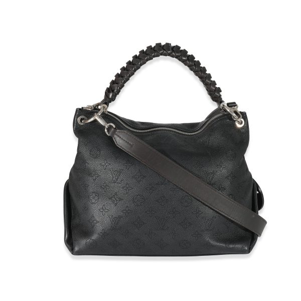 133147 pv Louis Vuitton Black Monogram Mahina Beaubourg Hobo MM