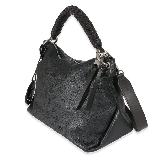 133147 sv Louis Vuitton Black Monogram Mahina Beaubourg Hobo MM