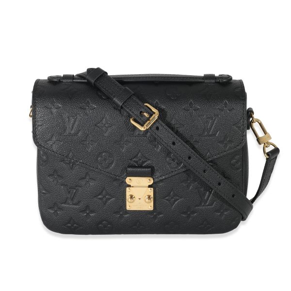 133155 fv Louis Vuitton Black Monogram Empreinte Pochette Metis