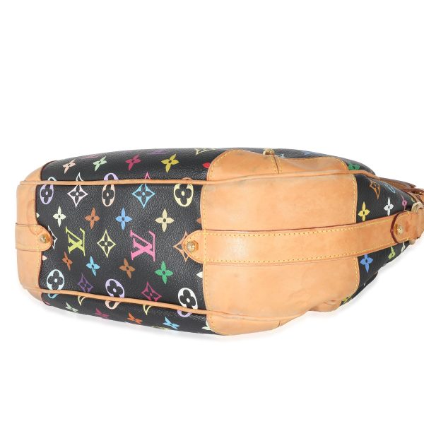 133165 box Louis Vuitton Black Monogram Multicolor Canvas Greta