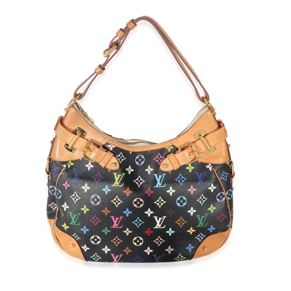 133165 fv Louis Vuitton Black Monogram Multicolor Canvas Greta