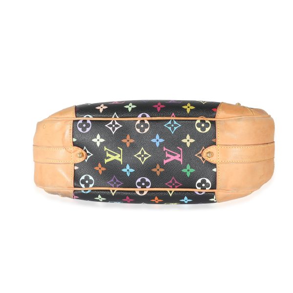 133165 stamp Louis Vuitton Black Monogram Multicolor Canvas Greta