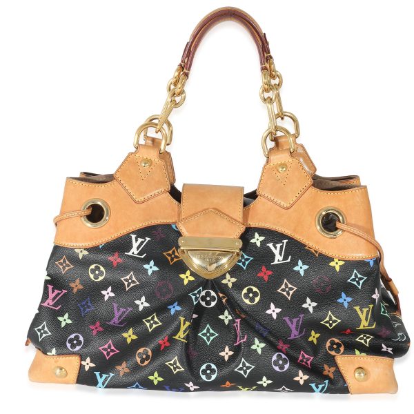 133167 fv Louis Vuitton Black Monogram Multicolor Canvas Ursula GM