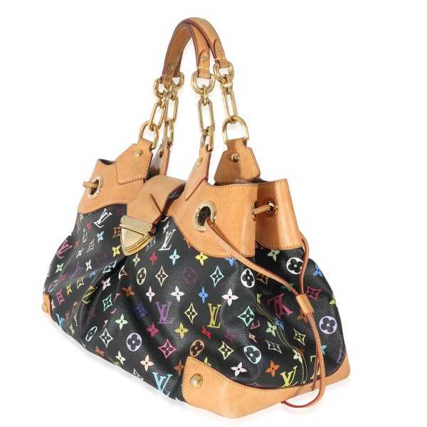 133167 sv Louis Vuitton Black Monogram Multicolor Canvas Ursula GM