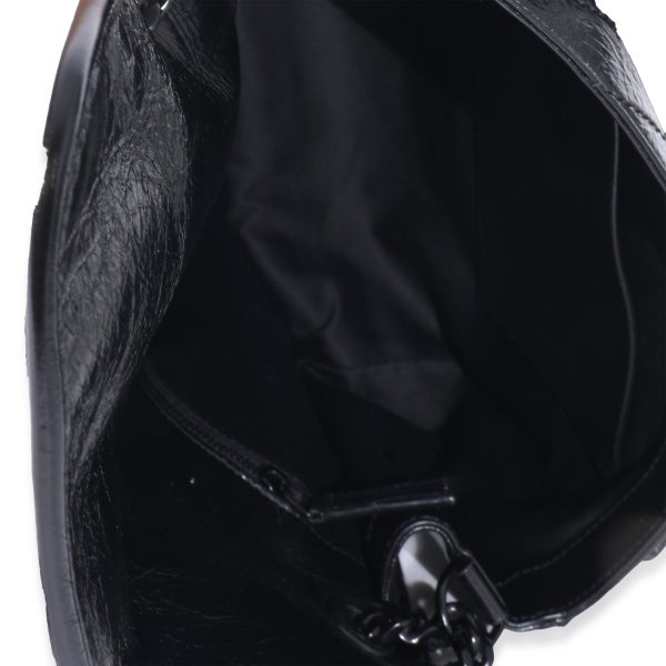 133181 av Saint Laurent Black Crinkled Calfskin Medium Niki Bag