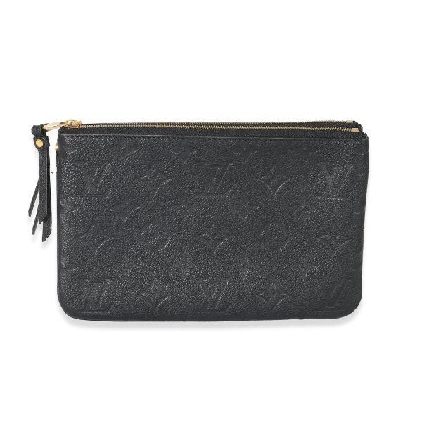 133182 fv Louis Vuitton Black Empreinte Double Zip Pochette