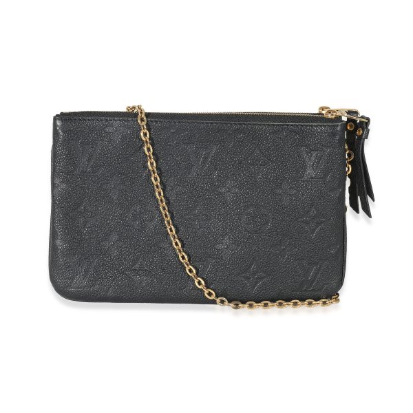 133182 pv Louis Vuitton Black Empreinte Double Zip Pochette