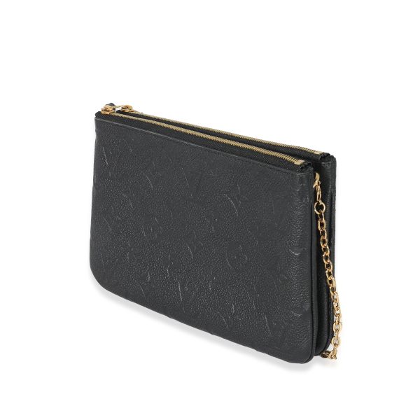 133182 sv Louis Vuitton Black Empreinte Double Zip Pochette