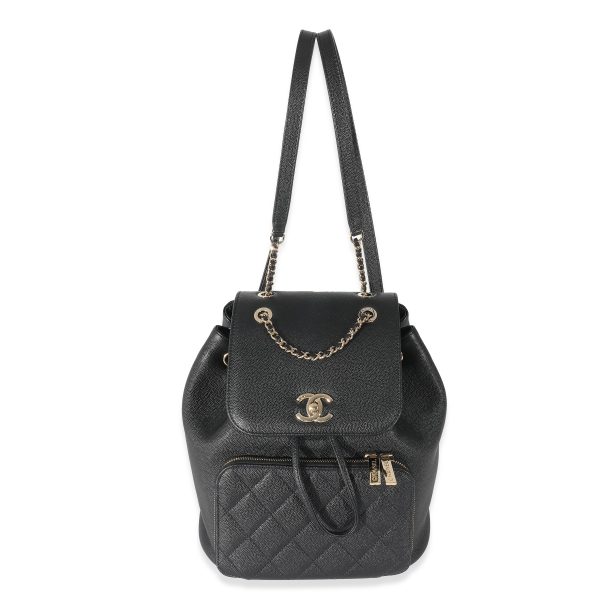 133204 fv 04cb9d5c dfa3 4267 8e29 607160e54a1e Chanel 18S Black Quilted Caviar Business Affinity Backpack