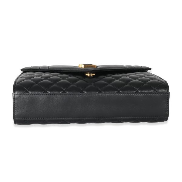 133220 stamp Saint Laurent Black Matelasse Triquilt Medium Monogram Envelope Chain Bag