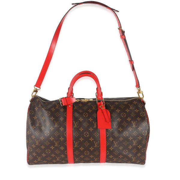 133231 ad2 Louis Vuitton Coquelicot Monogram Canvas Keepall Bandouliere 50