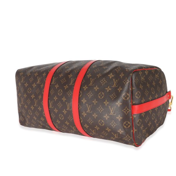 133231 bv Louis Vuitton Coquelicot Monogram Canvas Keepall Bandouliere 50