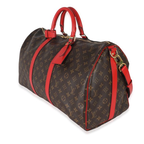 133231 pv Louis Vuitton Coquelicot Monogram Canvas Keepall Bandouliere 50