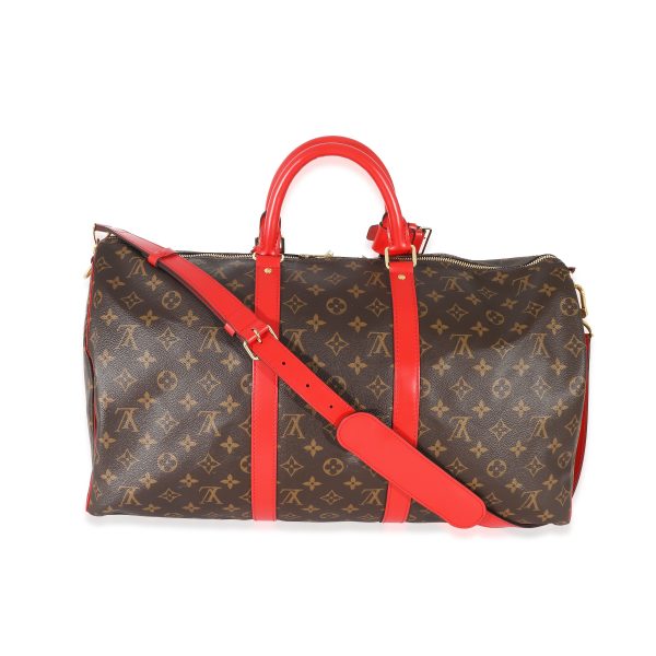 133231 stamp Louis Vuitton Coquelicot Monogram Canvas Keepall Bandouliere 50