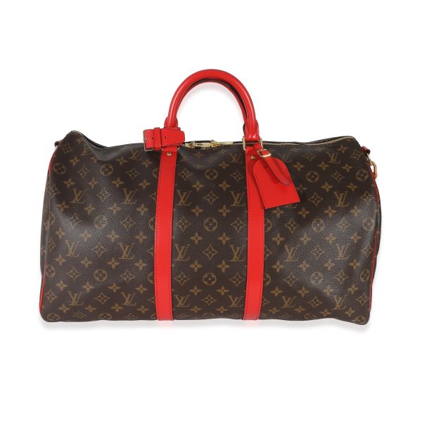 133231 sv Louis Vuitton Coquelicot Monogram Canvas Keepall Bandouliere 50