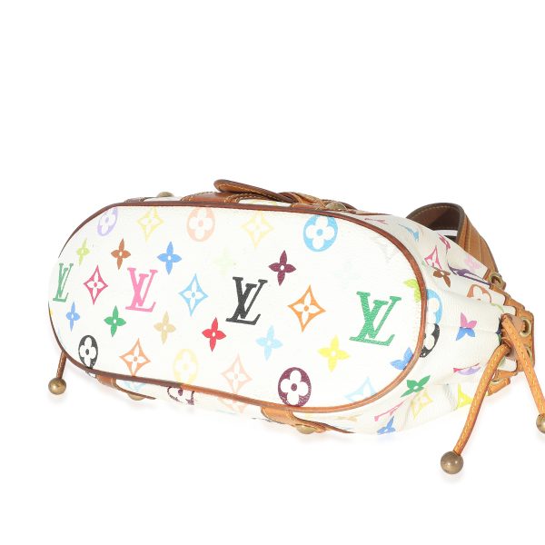 133234 box Louis Vuitton White Multicolore Monogram Canvas Theda PM