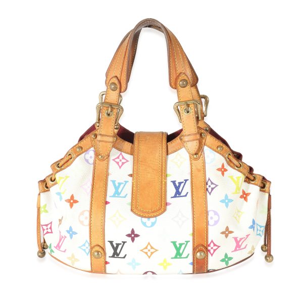 133234 pv Louis Vuitton White Multicolore Monogram Canvas Theda PM