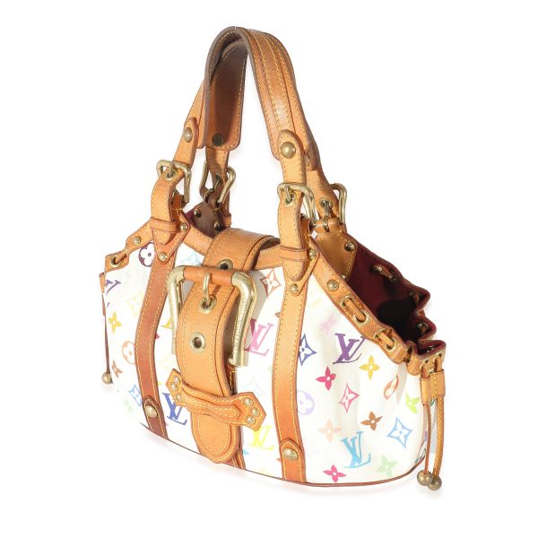 133234 sv Louis Vuitton White Multicolore Monogram Canvas Theda PM