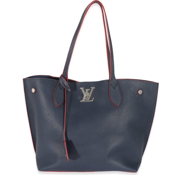 133236 fv Louis Vuitton Marine Rouge Calfskin Lockme Go Tote