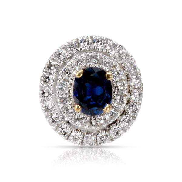 133245 fv Sapphire Diamond Double Halo Pendant in 18K Gold