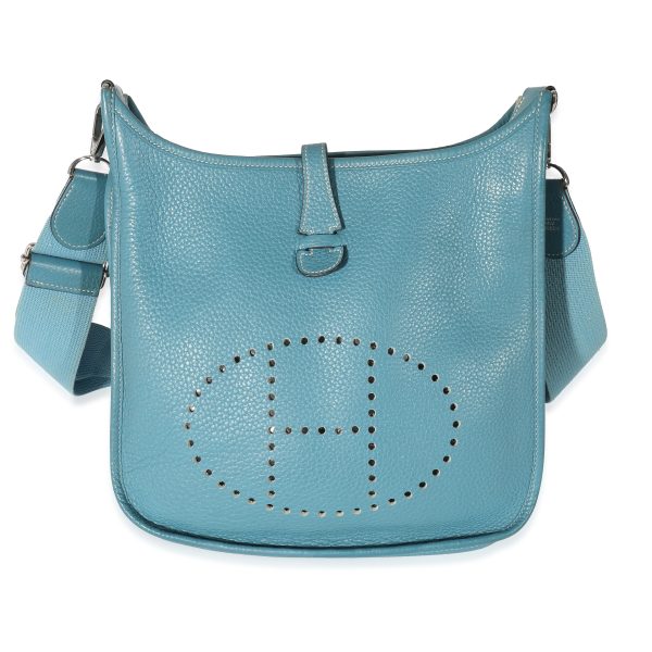 133336 fv Hermès Clemence Blue Jean Evelyne III PM