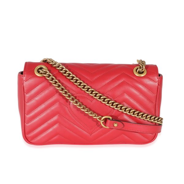 133360 pv Gucci Red Matelasse Small Marmont Shoulder Bag