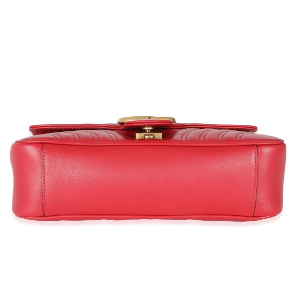 133360 stamp Gucci Red Matelasse Small Marmont Shoulder Bag