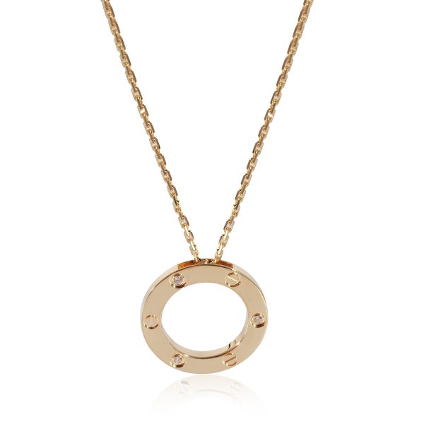 133364 fv Cartier Love Circle Necklace in 18k Yellow Gold 008 CTW