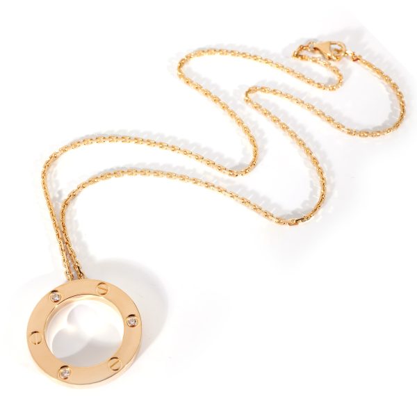 133364 pv Cartier Love Circle Necklace in 18k Yellow Gold 008 CTW