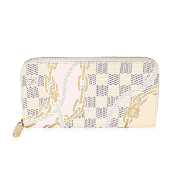 133378 fv Louis Vuitton Damier Azur Canvas Nautical Zippy Wallet