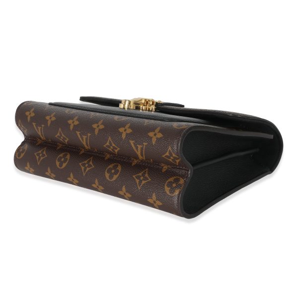 133446 clasp Louis Vuitton Black Taurillon Monogram Canvas Victoire Chain Bag