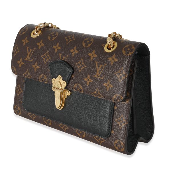 133446 sv Louis Vuitton Black Taurillon Monogram Canvas Victoire Chain Bag