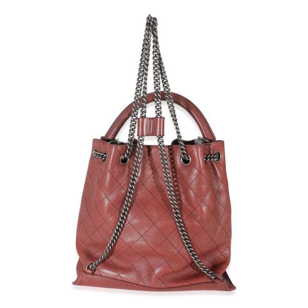 133466 pv 18a8dbdb eaec 4c33 9548 d2228bb6eec4 Chanel Burgundy Calfskin Stitched Medium Urban Luxury Drawstring Backpack