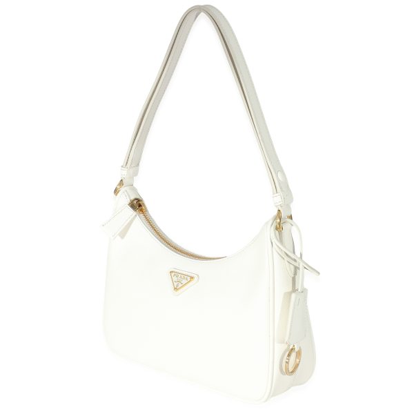 133498 sv Prada White Saffiano Re Edition Saffiano Mini Bag