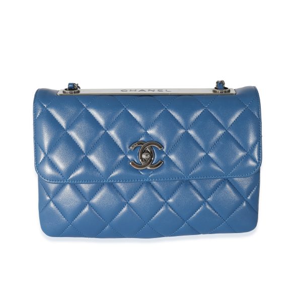 133503 fv Chanel Navy Quilted Lambskin Medium Trendy CC Flap Bag