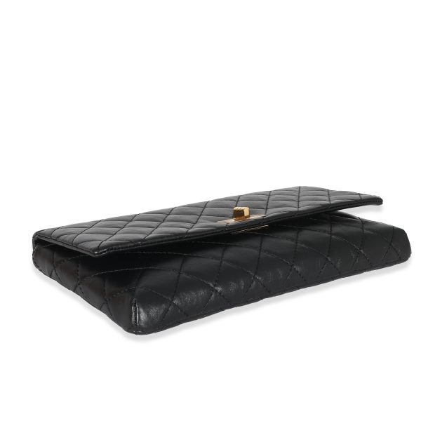 133588 box c9708aed 7859 4632 b3f0 a987e0f7527c Chanel Black Leather Reissue Fold Over Clutch